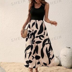 SHEIN Black and White Maxi Dress